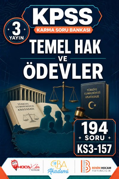 Temel Hak ve Ödevler 3 Yayın 194 Soru (Benim Hocam - CBA - Hoca Kafası Yayınları) Fenomen Fotokopi - YKS - KPSS - ALES