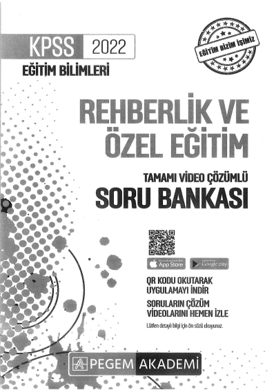 2022 KPSS Eğitim Bilimleri REHBERLİK VE ÖZEL EĞİTİM SORU BANKASI Fenomen Fotokopi - YKS - KPSS - ALES