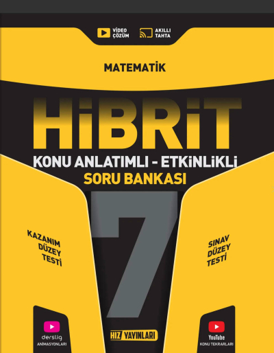 7.Sınıf Matematik HİBRİT Soru Bankası Hız Yayınları Fenomen Fotokopi - YKS - KPSS - ALES