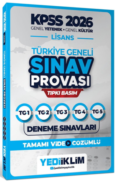 2026 KPSS Lisans GY-GK Türkiye Geneli Sınav Provası Tıpkı Basım Deneme Sınavları Tamamı Video Çözümlü Yediiklim Yayınları (TG1-2-3-4-5) Fenomen Fotokopi - YKS - KPSS - ALES