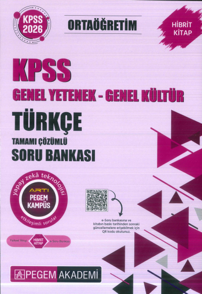 Ortaöğretim KPSS Türkçe Tamamı Çözümlü Soru Bankası Pegem Akademi Fenomen Fotokopi - YKS - KPSS - ALES