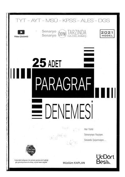 TYT AYT Paragraf 25 Deneme Fenomen Fotokopi - YKS - KPSS - ALES