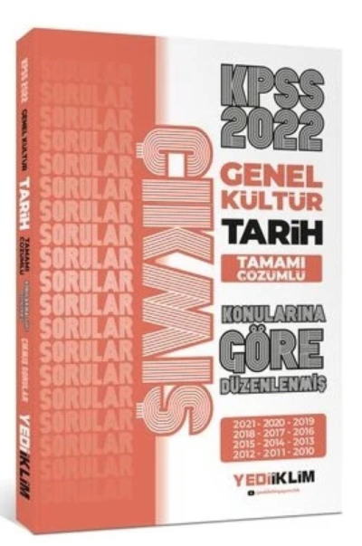 2022 KPSS Genel Kültür Tarih Konularına Göre Tamamı Çözümlü Çıkmış Sorular