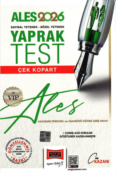 2026 ALES VIP Sayısal-Sözel Yetenek Çek Kopart Yaprak Test Yargı Yayınevi Fenomen Fotokopi - YKS - KPSS - ALES