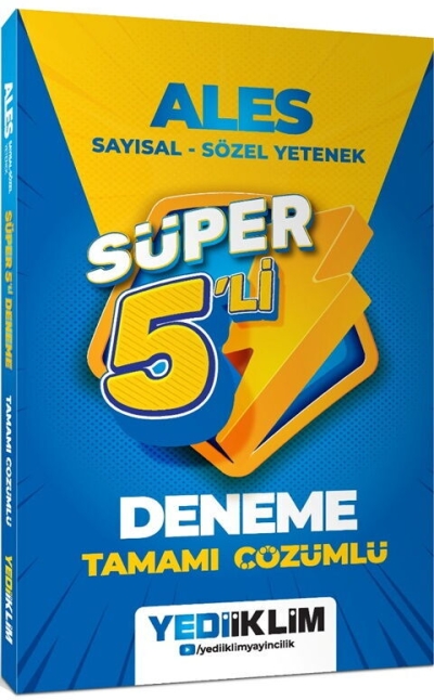 2027 ALES Tamamı Çözümlü Süper 5 li Deneme Yediiklim Yayınları Fenomen Fotokopi - YKS - KPSS - ALES