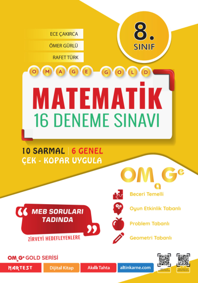 8. Sınıf Omage Gold Matematik 16 Deneme Sınavı Omage Yayınları