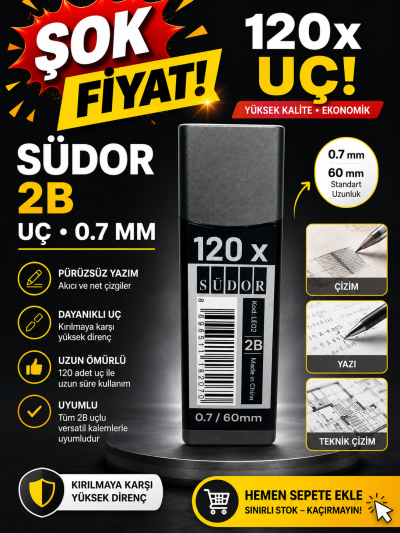 120 Li 0.7 Kalem Ucu 2B Südor Fenomen Fotokopi - YKS - KPSS - ALES