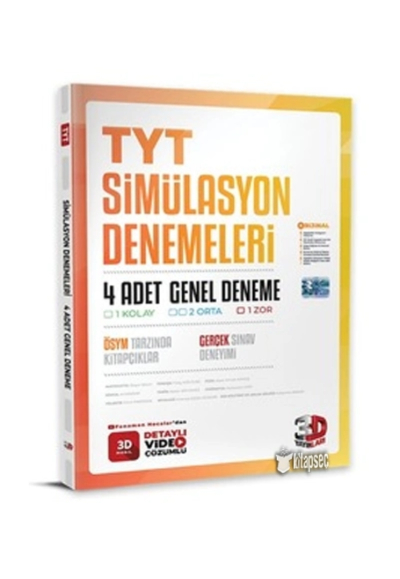 TYT SİMÜLASYON 4 ADET GENEL DENEME Fenomen Fotokopi - YKS - KPSS - ALES