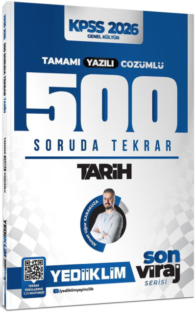 Tarih Son Viraj Serisi Tamamı Yazılı Çözümlü 500 Soruda Genel Tekrar Kampı Yediiklim Yayınları Fenomen Fotokopi - YKS - KPSS - ALES