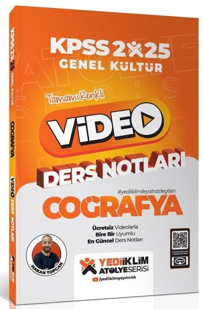2025 KPSS Atölye Genel Kültür Coğrafya Video Ders Notları Yediiklim Yayınları Fenomen Fotokopi - YKS - KPSS - ALES