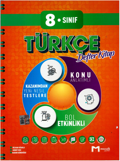 8. Sınıf Türkçe İntro Defter Kitap Mozaik Yayınları Fenomen Fotokopi - YKS - KPSS - ALES