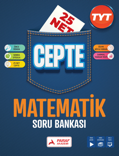 TYT Matematik Soru Bankası 25 Net Cepte Soru Bankası PRF Paraf Yayınları Fenomen Fotokopi - YKS - KPSS - ALES