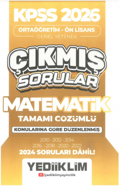 2026 KPSS Ortaöğretim-Önlisans Matematik Konularına Göre Çıkmış Sorular(2024 soruları dahil) Yediiklim Yayınları Fenomen Fotokopi - YKS - KPSS - ALES