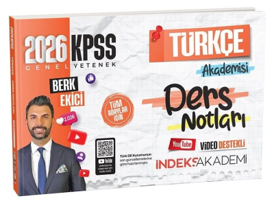 2026 KPSS Türkçe Akademisi Video Ders Notları Berk Ekici İndeks Akademi Yayıncılık Fenomen Fotokopi - YKS - KPSS - ALES