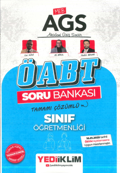 2025 MEB-AGS ÖABT Sınıf Öğretmenliği Soru Bankası Çözümlü Yediiklim Yayınları Fenomen Fotokopi - YKS - KPSS - ALES