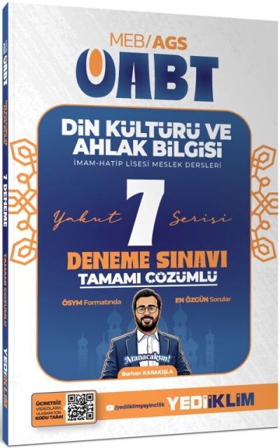 2027 MEB AGS ÖABT Yakut Din Kültürü Ve Ahlak Bilgisi Tamamı Çözümlü 7 Deneme Yediiklim Yayınları Fenomen Fotokopi - YKS - KPSS - ALES