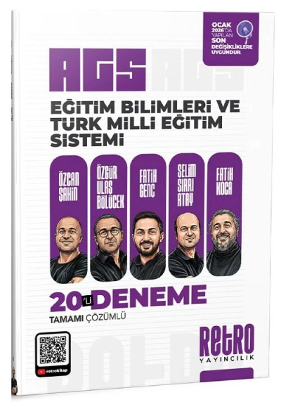 MEB AGS Eğitim Bilimleri Ve Türk Milli Eğitim Sistemi 20 Deneme Retro Yayıncılık Fenomen Fotokopi - YKS - KPSS - ALES