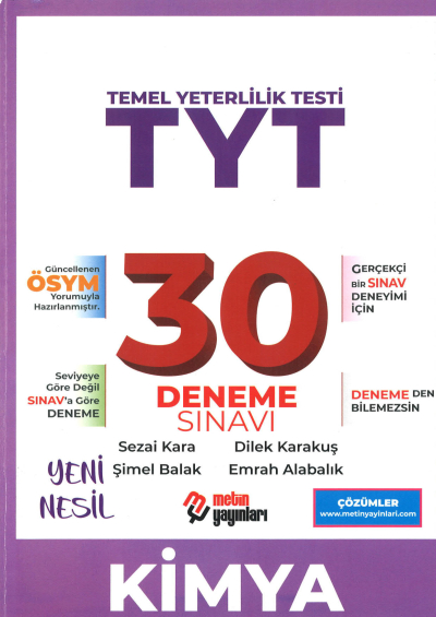 TYT Kimya 30 Deneme Sınavı