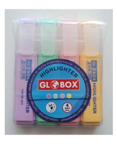 Globox Fosforlu Kalem Pastel Renk 4.lü Fenomen Fotokopi - YKS - KPSS - ALES
