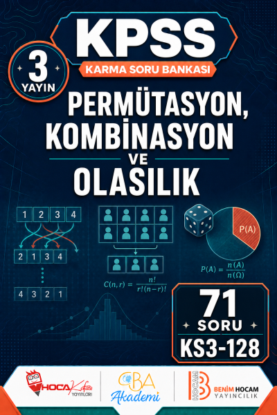 Permütasyon, Kombinasyon ve Olasılık 3 Yayın 71 Soru (Benim Hocam - CBA - Hoca Kafası Yayınları) Fenomen Fotokopi - YKS - KPSS - ALES