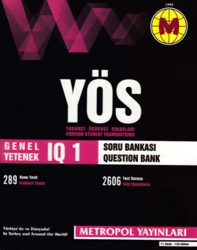 Metropol YÖS IQ Soru Bankası 1 (Yeni) Fenomen Fotokopi - YKS - KPSS - ALES