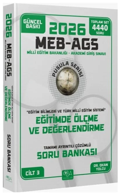 2026 MEB-AGS Eğitim Bilimleri Eğitimde Ölçme ve Değerlendirme Soru Bankası Çözümlü Pusula Serisi CBA Yayınları