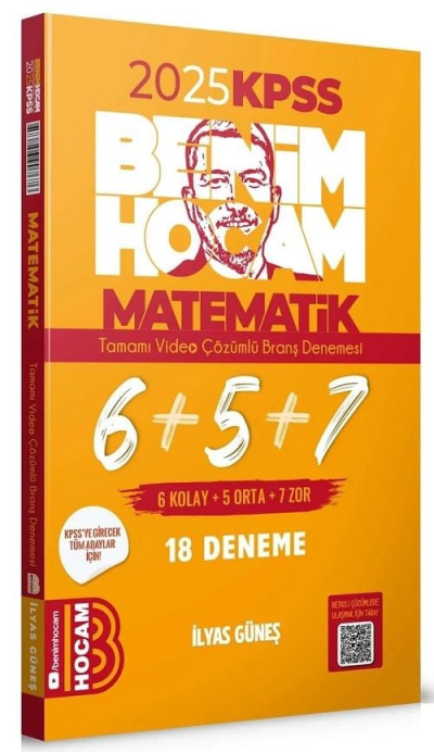 Benim Hocam Yayınları 2025 KPSS Matematik Tamamı Çözümlü 6+5+7 Deneme