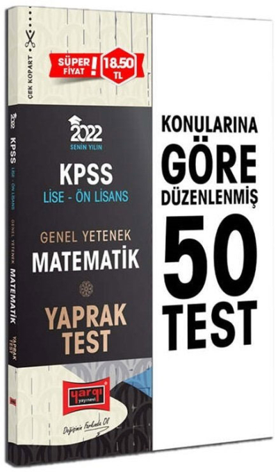 KPSS Lise Ön Lisans GY Matematik Yaprak Test Fenomen Fotokopi - YKS - KPSS - ALES