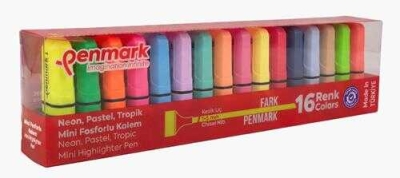 Penmark Mini Fosforlu Kalem 16 Lı Neon+Pastel+Tropik Fenomen Fotokopi - YKS - KPSS - ALES