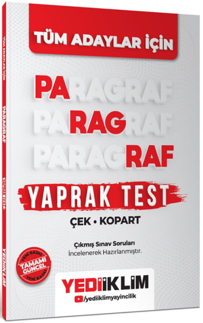 Paragraf Çek Kopart Yaprak Test Yediiklim Yayınları Fenomen Fotokopi - YKS - KPSS - ALES