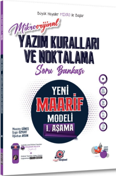Orijinal Mikro Yazım Kuralları ve Noktalama Maarif Model Soru Bankası Orijinal Yayınları Fenomen Fotokopi - YKS - KPSS - ALES