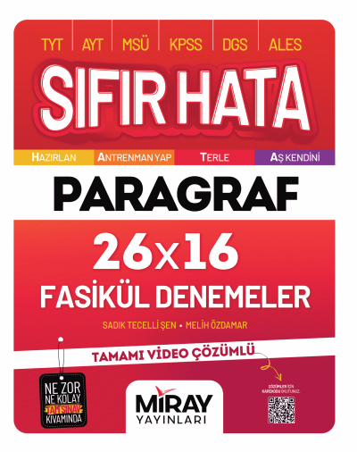 Sıfır Hata Paragraf 16 Deneme Miray Yayınları Fenomen Fotokopi - YKS - KPSS - ALES