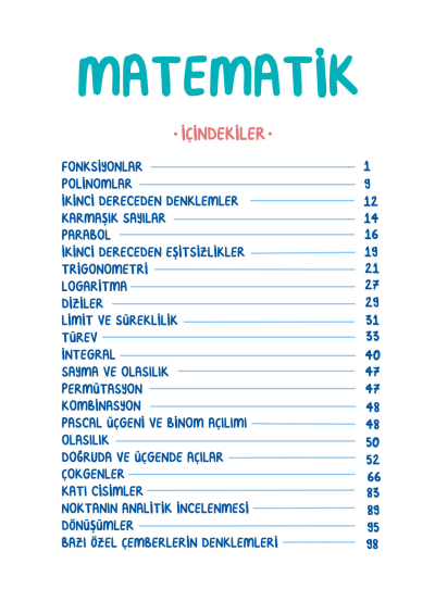 AYT Matematik Vip Notlar Vin Kampüs Fenomen Fotokopi - YKS - KPSS - ALES