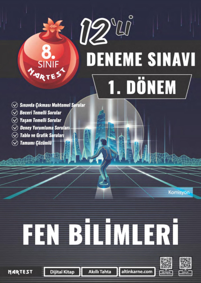 8. Sınıf 1. Dönem Mod 12 Fen Bilimleri Deneme Sınavı Nartest Yayınevi Fenomen Fotokopi - YKS - KPSS - ALES