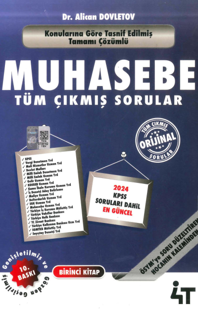 4T Yayınları Muhasebe Çıkmış Sorular 1. Kitap Alican Dovletov Fenomen Fotokopi - YKS - KPSS - ALES