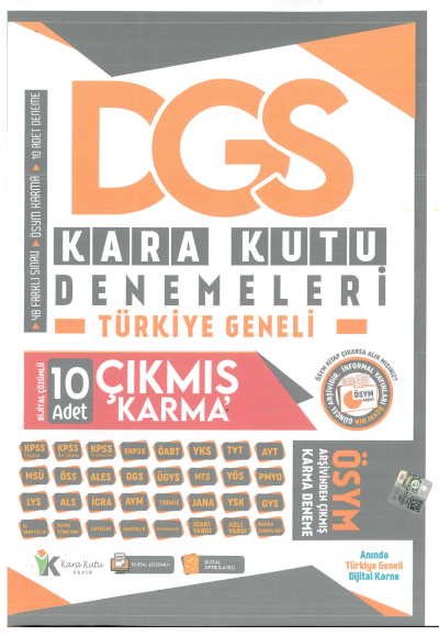 DGS KARA KUTU DENEMELERİ 10 ÇIKMIŞ KARMA DENEME Fenomen Fotokopi - YKS - KPSS - ALES