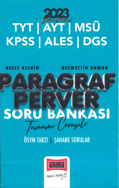 PARAGRAF PERVER SORU BANKASI TAMAMI CEVAPLI Fenomen Fotokopi - YKS - KPSS - ALES