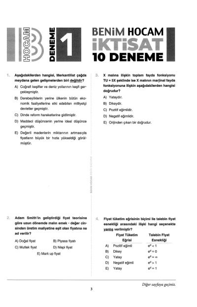 İKTİSAT 10 LU DENEME 2022 Fenomen Fotokopi - YKS - KPSS - ALES