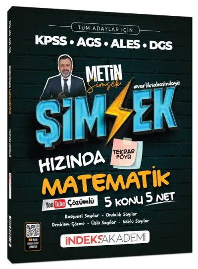 Şimşek Hızında Matematik Tekrar Föyü Youtube Video Çözümlü İndeks Akademi Yayıncılık Fenomen Fotokopi - YKS - KPSS - ALES