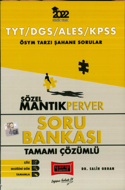 ÖSYM TARSI ŞAHEN SORULAR SÖZEL MANTIK PERVER SORU BANKASI Fenomen Fotokopi - YKS - KPSS - ALES