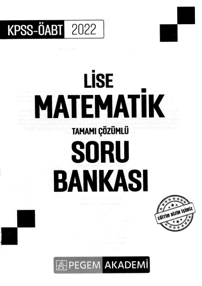 LİSE MATEMATİK TAMAMI ÇÖZÜMLÜ SORU BANKASI Fenomen Fotokopi - YKS - KPSS - ALES