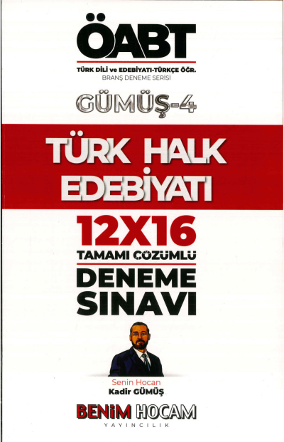 TÜRK HALK EDEBİYATI GÜMÜŞ-4 12x16 TAMAMI ÇÖZÜMLÜ DENEME