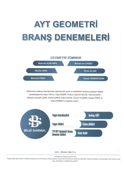 AYT Geometri 12 x 10 Branş Denemeleri Fenomen Fotokopi - YKS - KPSS - ALES