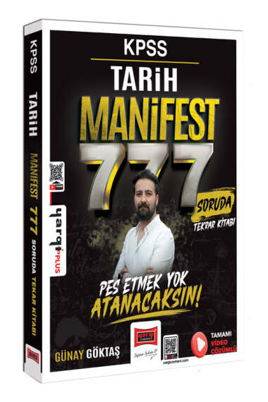 KPSS Tarih MANİFEST 777 Soruda Tekrar Kitabı Çözümlü Günay Göktaş Yargı Yayınları Fenomen Fotokopi - YKS - KPSS - ALES