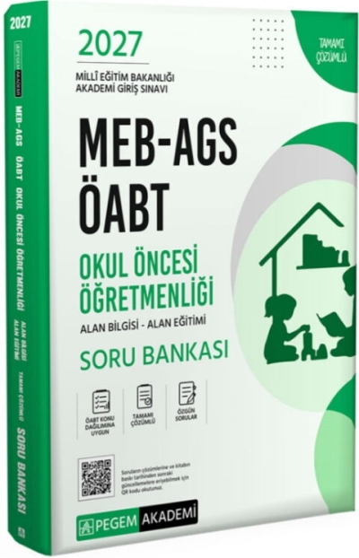 ÖABT MEB-AGS Okul Öncesi Öğretmenliği Soru Bankası Çözümlü Pegem Akademi Yayınları Fenomen Fotokopi - YKS - KPSS - ALES