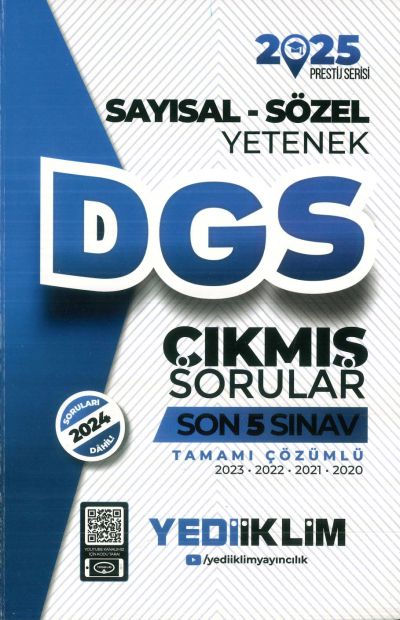 2025 DGS Sayısal-Sözel Yetenek Tamamı Çözümlü Son 5 Sınav Çıkmış Sorular Yediiklim Yayınları Fenomen Fotokopi - YKS - KPSS - ALES