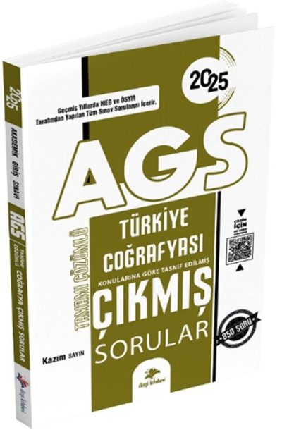 2025 MEB AGS Türkiye Coğrafyası Video Çözümlü Çıkmış Sorular Kazım Sayın Dizgi Kitap Fenomen Fotokopi - YKS - KPSS - ALES