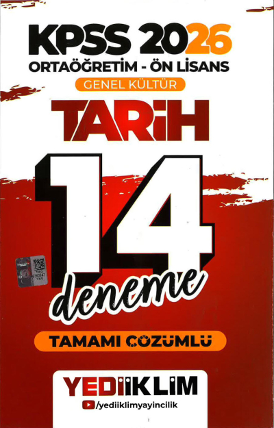 2026 KPSS Ortaöğretim Ön Lisans Genel Kültür Tarih Tamamı Çözümlü 14 Deneme Yediiklim Yayınları Fenomen Fotokopi - YKS - KPSS - ALES