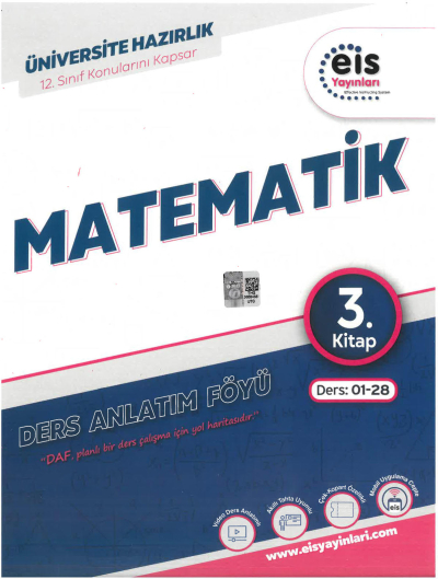EİS Daf Matematik 3. Kitap Ders:01-28 12. Sınıf Konularını Kapsar Fenomen Fotokopi - YKS - KPSS - ALES
