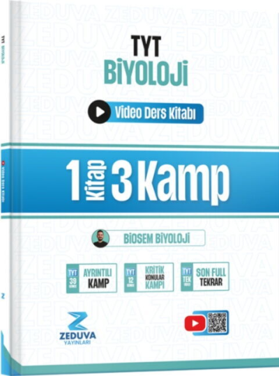 Biosem TYT Biyoloji 1 Kitap 3 Kamp Video Ders Kitabı Zeduva Yayınları Fenomen Fotokopi - YKS - KPSS - ALES